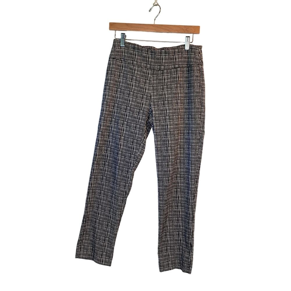 Zac & Rachel Jacquard Plaid Black and White Pull On Pants Size 8